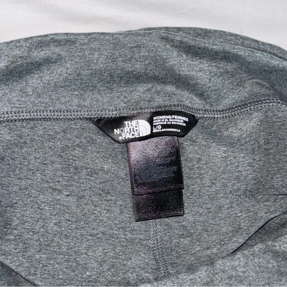 The North Face Womens Grey Heather Ruched Calf‎ Activewear Leggings Size Large